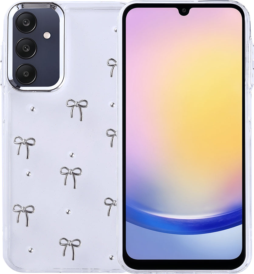 Galaxy A25 Kılıf Airbag Tasarımlı Simli Şeffaf Mnc Kutup Kapak - Fiyonk
