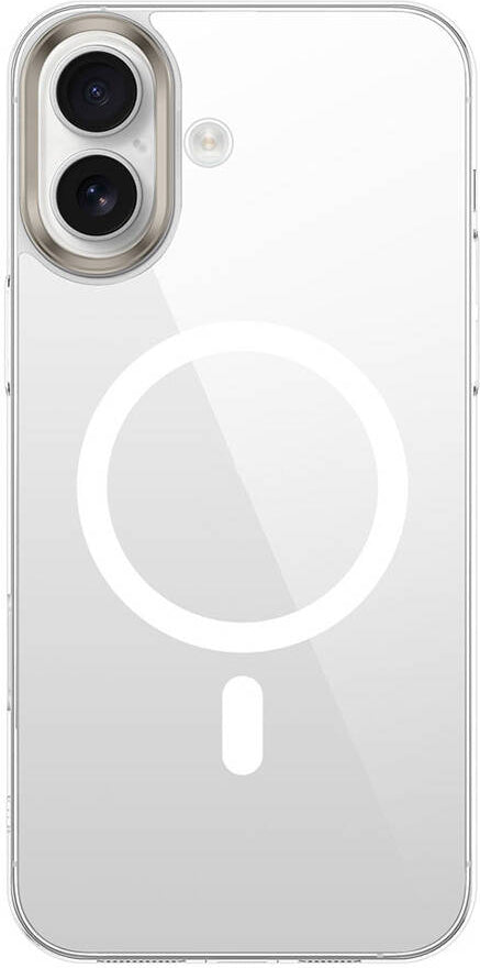 Apple iPhone 16 Plus Kılıf Magsafe Şarj Özellikli Şeffaf Cam Arka Yüzey Mnc G-Glass Kapak-Şeffaf