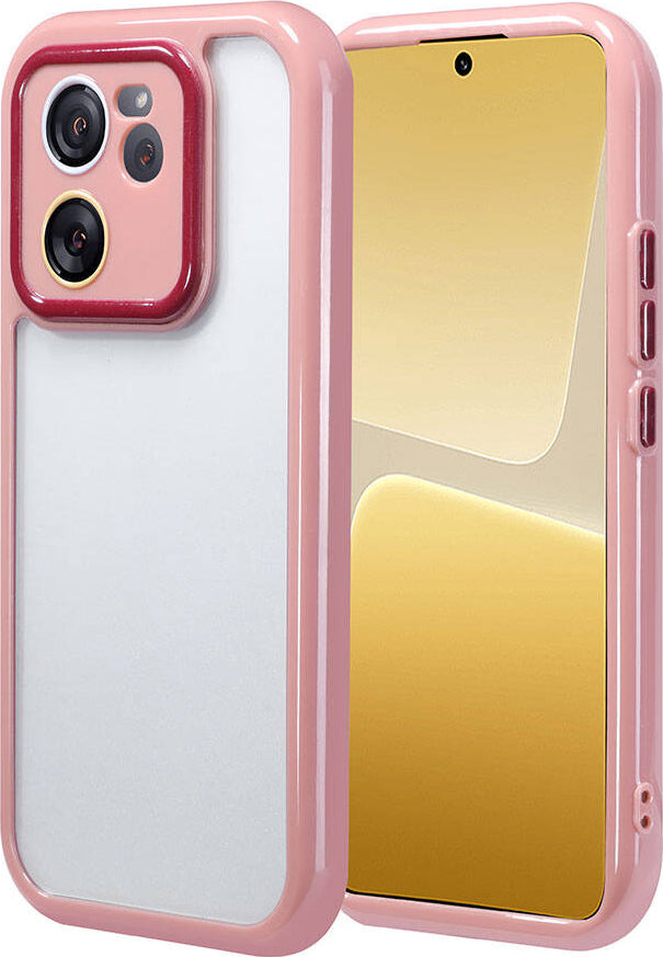 Xiaomi Mi 13T Kılıf Kamera Korumalı Renkli Kenar ve Çerçeve Tasarımlı Mnc Vitamin Kapak-Mürdüm