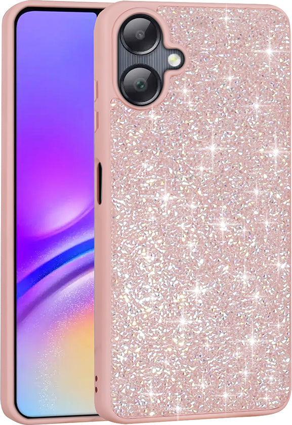 Galaxy A06 Kılıf Parlak Taşlı Tasarım Mnc Pırlanta Kapak - Pembe
