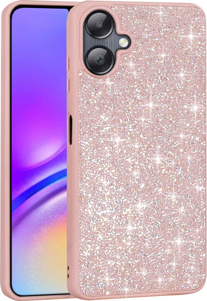 Galaxy A06 Kılıf Parlak Taşlı Tasarım Mnc Pırlanta Kapak - Pembe