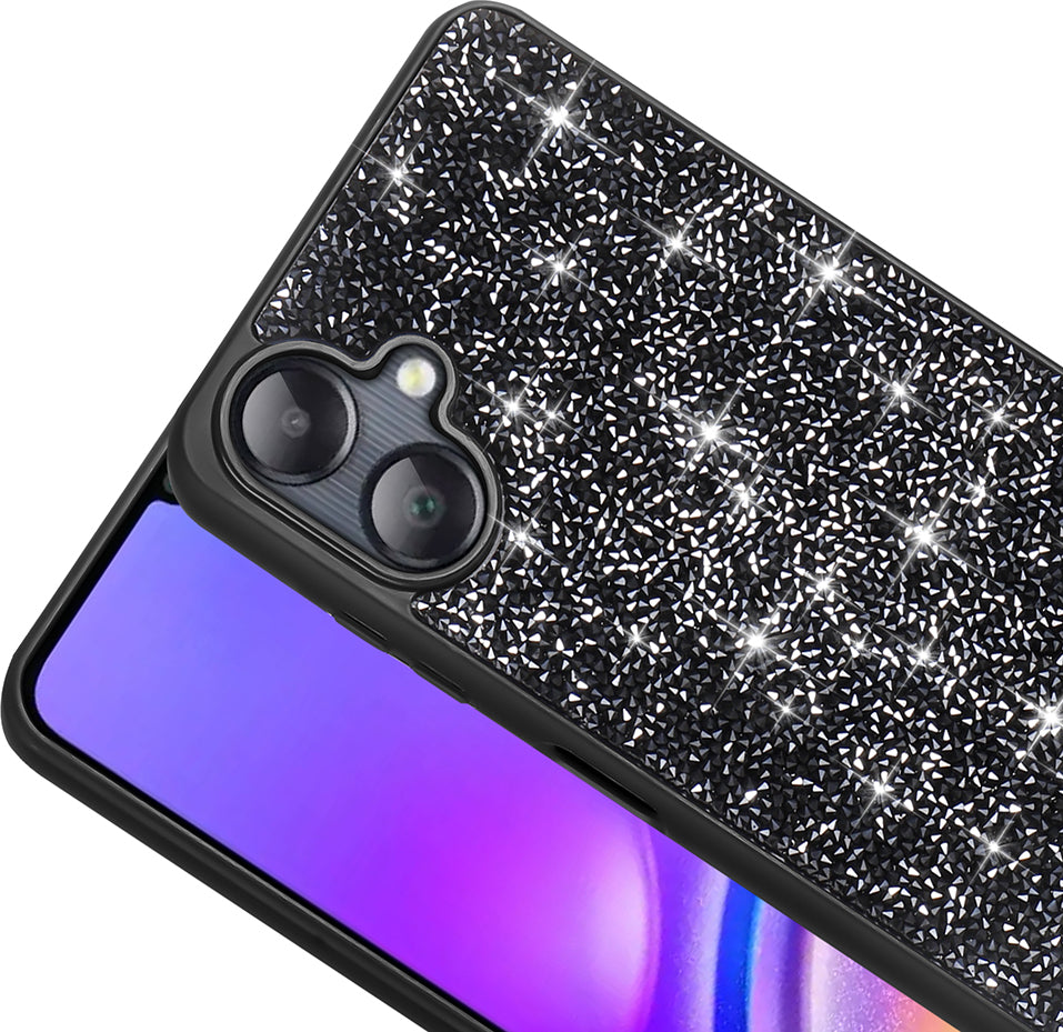 Galaxy A06 Kılıf Parlak Taşlı Tasarım Mnc Pırlanta Kapak - Pembe