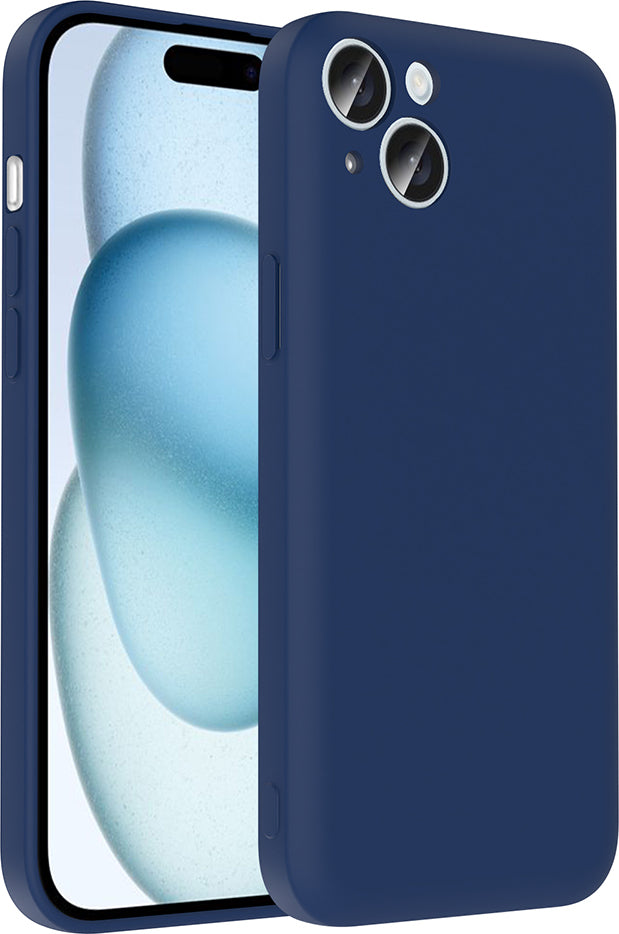 iPhone 15 Kılıf Kamera Korumalı Kartlık Hazneli Mnc Vitra Kapak - Lacivert