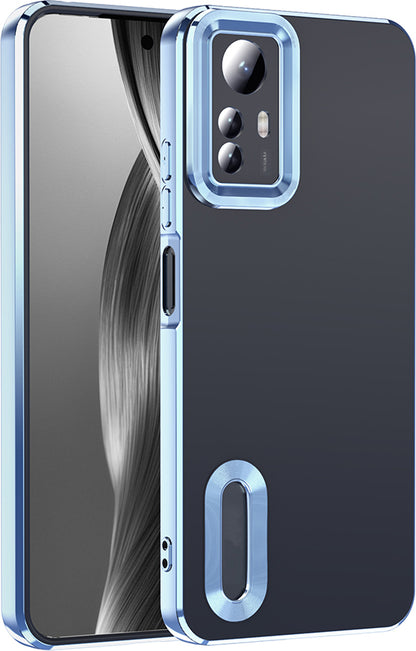 Redmi Note 12S Kılıf Kamera Korumalı Logo Gösteren Mnc Omega Kapak - Gümüş