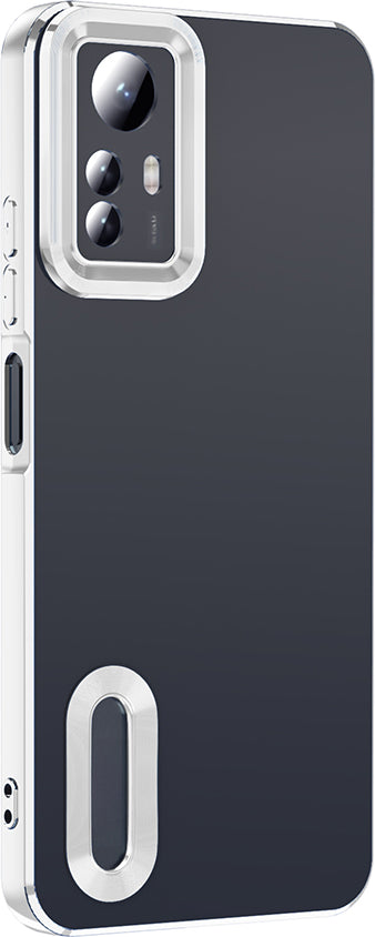 Redmi Note 12S Kılıf Kamera Korumalı Logo Gösteren Mnc Omega Kapak - Gümüş