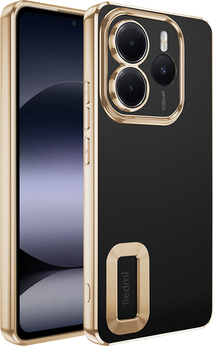 Redmi Note 14 5g Kılıf Kamera Korumalı Logo Gösteren Mnc Omega Kapak - Gold