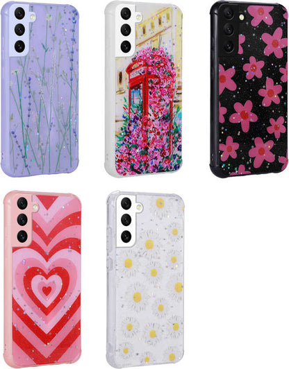 Galaxy S21 Fe Kılıf Simli Desenli Kamera Korumalı Parlak Mnc Popy Kapak-Kulübe
