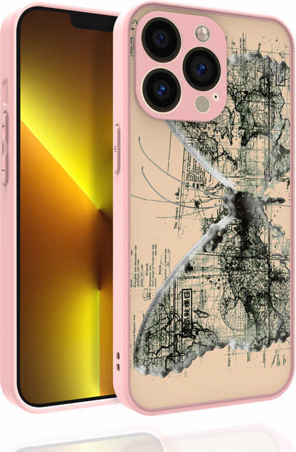 iPhone 13 Pro Max Kılıf Desenli Kamera Korumalı Parlak Mnc Nora Kapak-No4