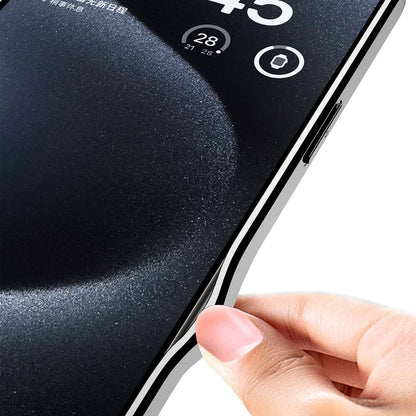 Apple iPhone 15 Pro Max Kılıf Ultra Ince Kamera Korumalı Pc + Deri Arka Yüzey Mnc X-Pro Kapak-Siyah