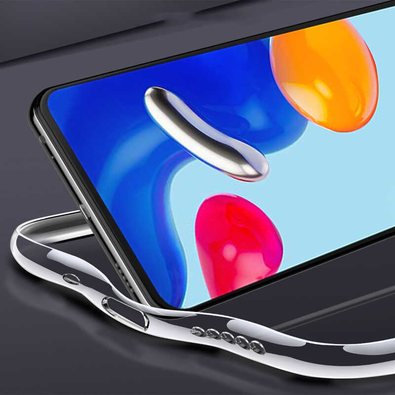 Xiaomi Redmi Note 11S Global Kılıf Mnc Kamera Korumalı Süper Silikon Kapak-Renksiz