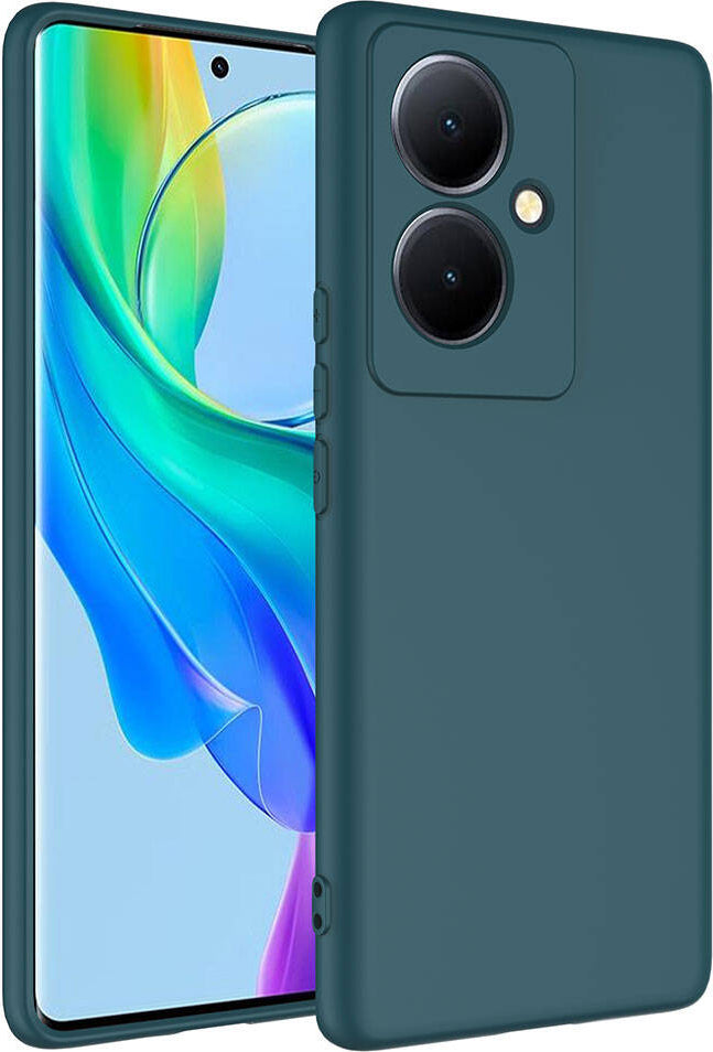 Vivo V29 Lite 5g Kılıf Mnc Mara Laaakan Kapak-Koyu Yeşil