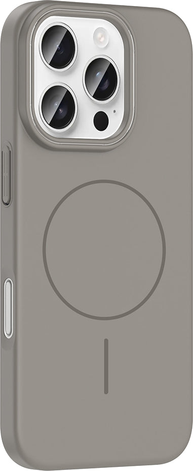 iPhone 16 Pro Max Kılıf Magsafe Şarj Özellikli Mnc Ruby Silikon Kapak - Gri