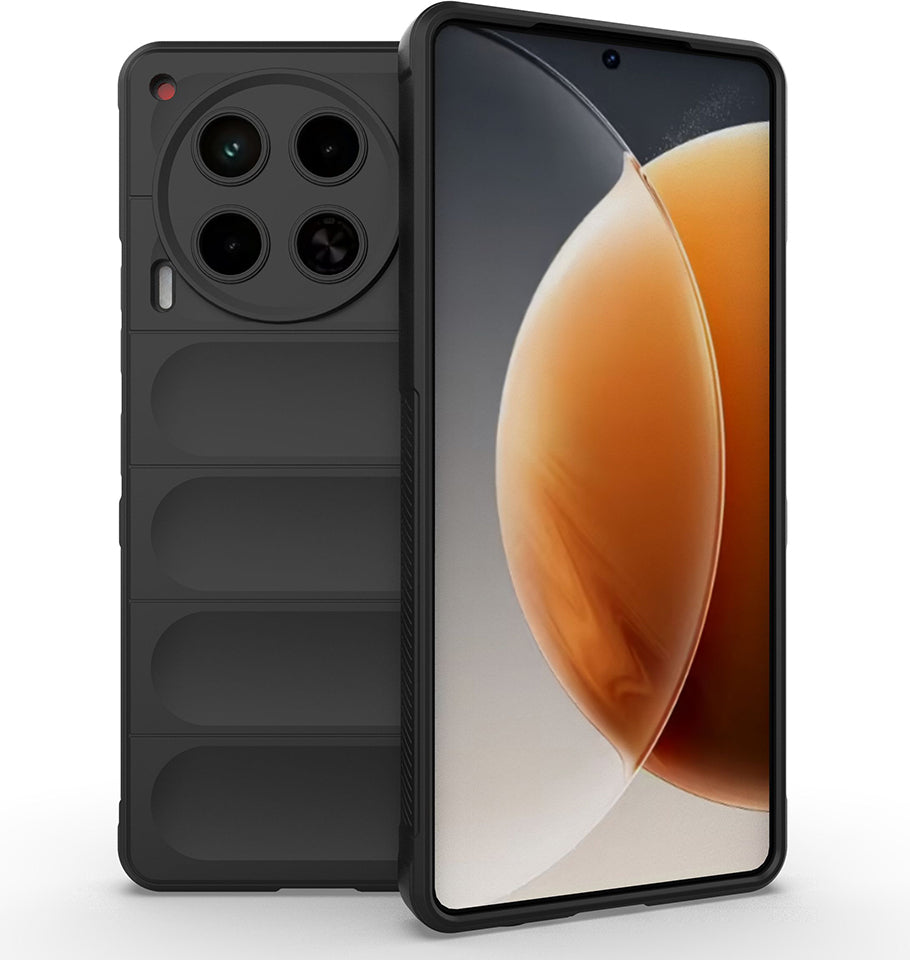 Tecno Camon 30 4g Kılıf Esnek Tpu Oyuklu Arka Yüzey Tasarımlı Mnc Etnik Silikon Kapak - Siyah