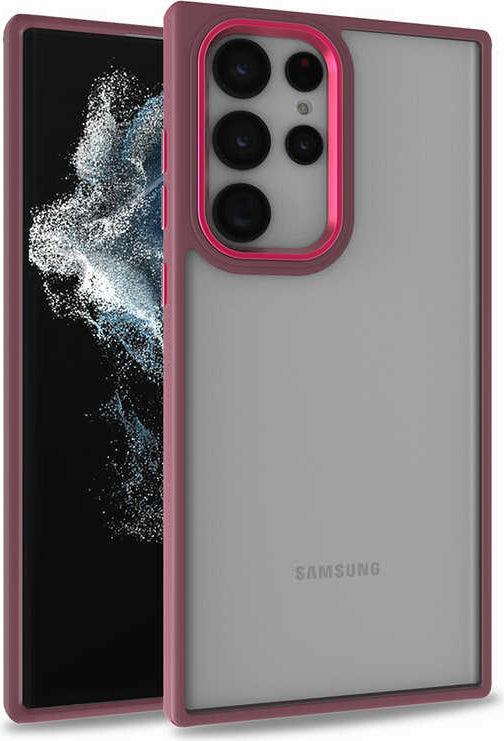 Galaxy S22 Ultra Kılıf Mnc Flora Kapak-Kırmızı