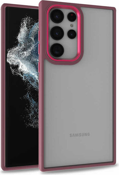 Galaxy S22 Ultra Kılıf Mnc Flora Kapak-Kırmızı