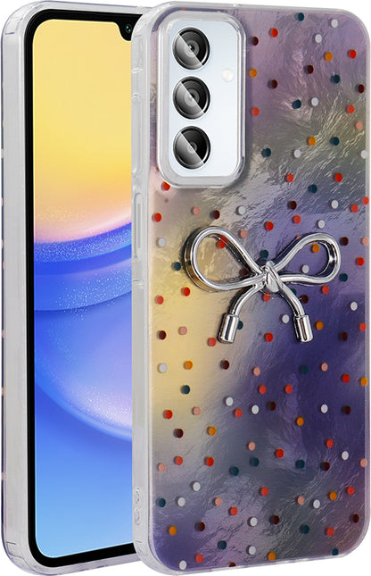 Galaxy A15 Kılıf Kamera Korumalı Figürlü Mnc Ponti Silikon Kapak - Lila