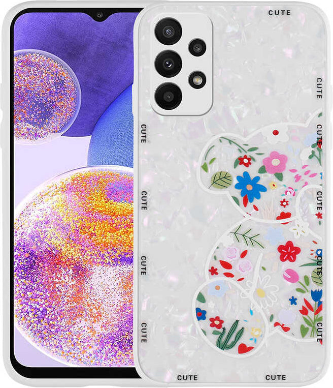 Galaxy A33 5g Kılıf Desenli Sert Silikon Mnc Mumila Kapak-White Bear