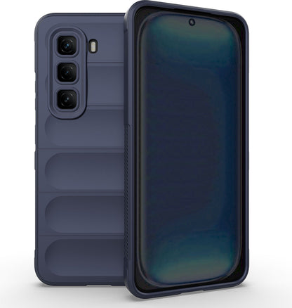 Infinix Hot 50 4g Kılıf Esnek Tpu Oyuklu Arka Yüzey Tasarımlı Mnc Etnik Silikon Kapak - Lacivert