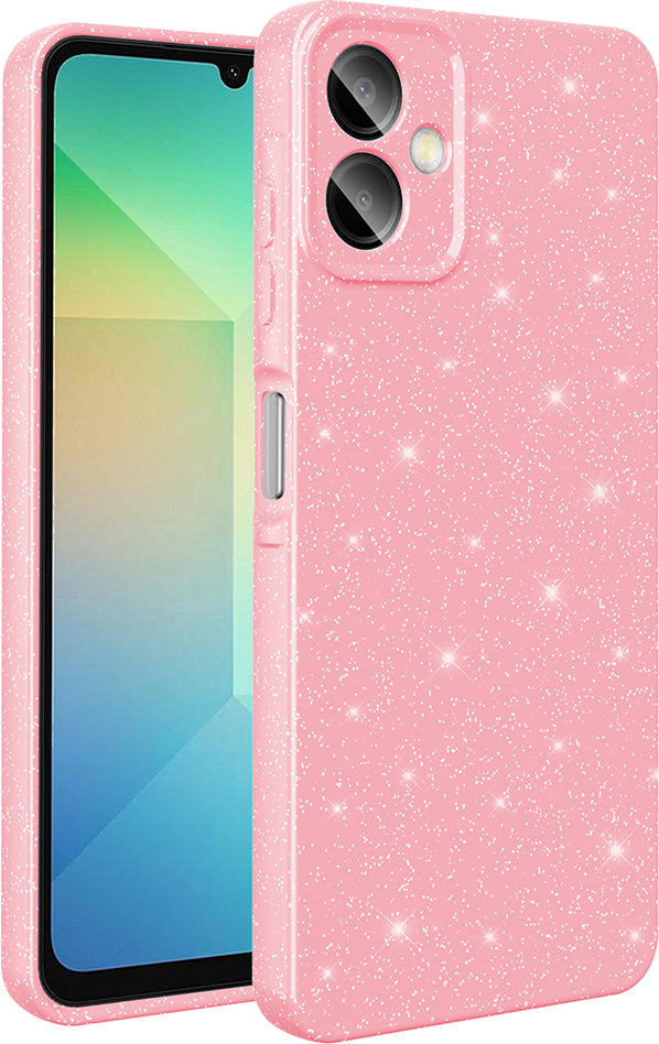 Galaxy A06 Kılıf Kamera Korumalı Simli Lüks Mnc Koton Kapak - Açık Pembe