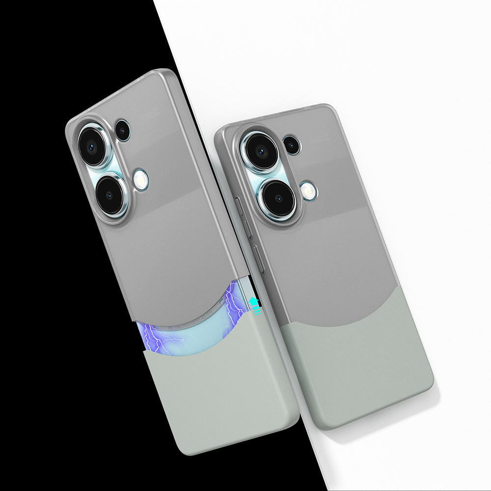Redmi Note 13 Pro 4g Kılıf Mıknatıslı Mnc Duble Kapak - Gri