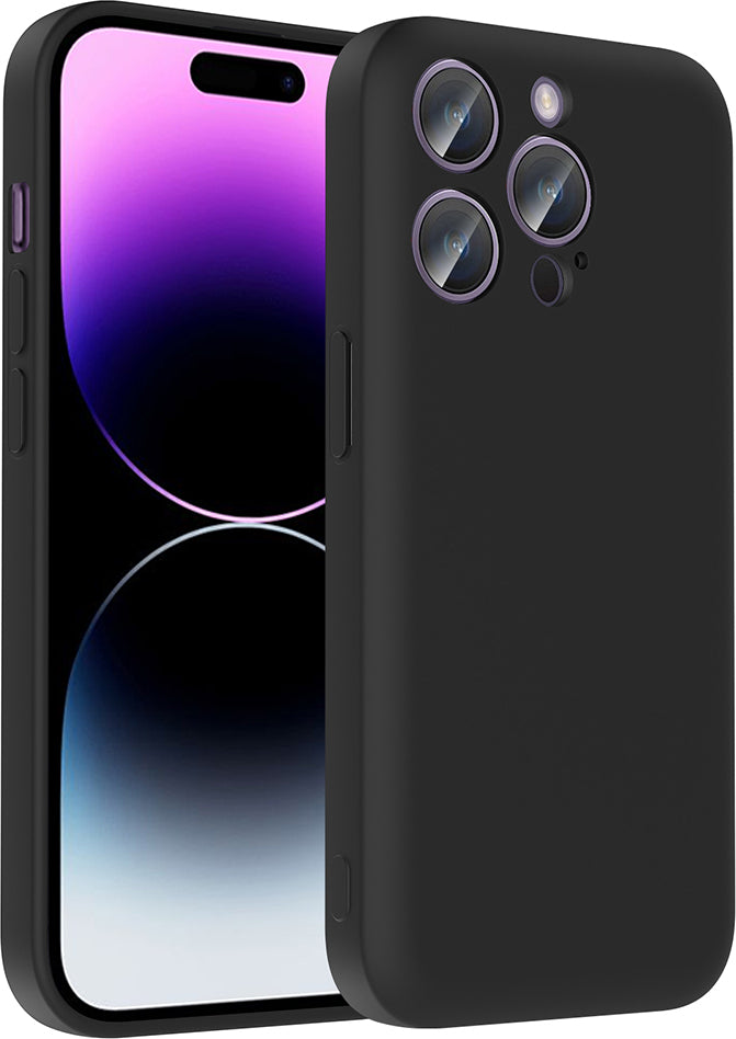 iPhone 14 Pro Kılıf Kamera Korumalı Kartlık Hazneli Mnc Vitra Kapak - Siyah