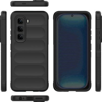 Infinix Hot 50 4g Kılıf Esnek Tpu Oyuklu Arka Yüzey Tasarımlı Mnc Etnik Silikon Kapak - Lacivert
