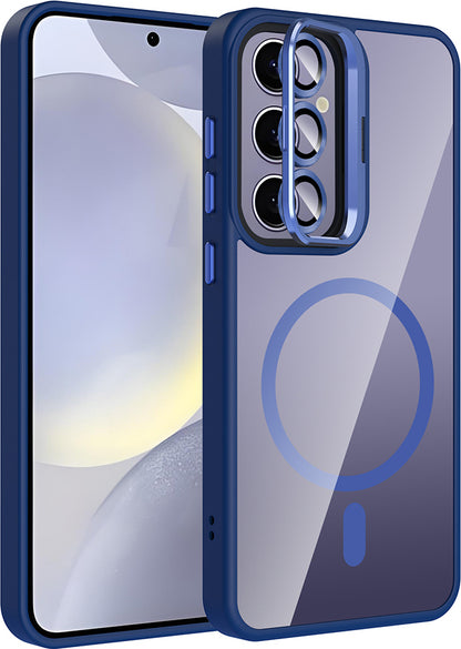Galaxy S25 Plus Kılıf Standlı ve Kamera Lens Hediyeli M-Safe Şarj Özellikli Mnc Etro Kapak - Lacive