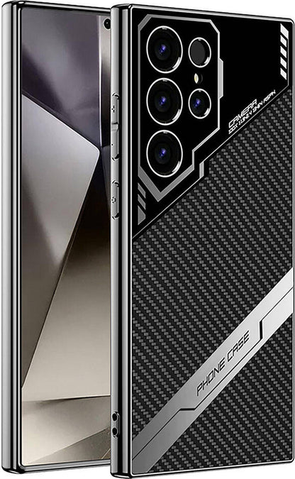 Galaxy S24 Ultra Kılıf Kamera Korumalı Karbon Tasarım Mnc Yeni Seri Procase Kapak-Siyah Karbon