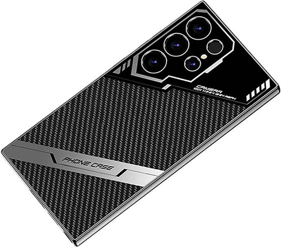 Galaxy S24 Ultra Kılıf Kamera Korumalı Karbon Tasarım Mnc Yeni Seri Procase Kapak-Siyah Karbon