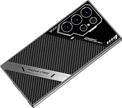 Galaxy S24 Ultra Kılıf Kamera Korumalı Karbon Tasarım Mnc Yeni Seri Procase Kapak-Siyah Karbon