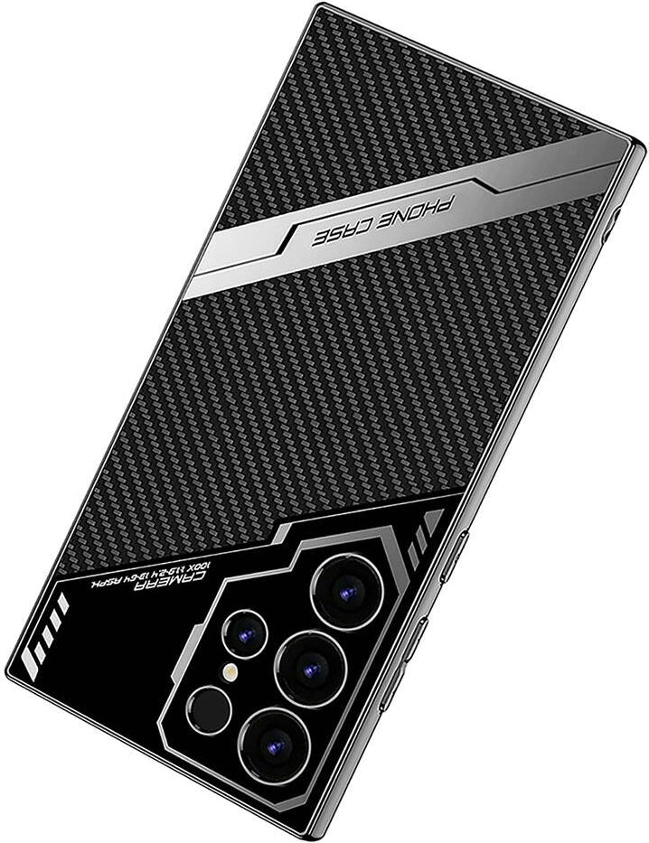 Galaxy S24 Ultra Kılıf Kamera Korumalı Karbon Tasarım Mnc Yeni Seri Procase Kapak-Siyah Karbon
