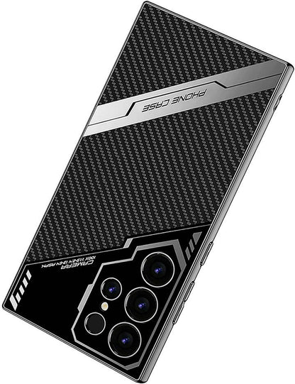 Galaxy S24 Ultra Kılıf Kamera Korumalı Karbon Tasarım Mnc Yeni Seri Procase Kapak-Siyah Karbon