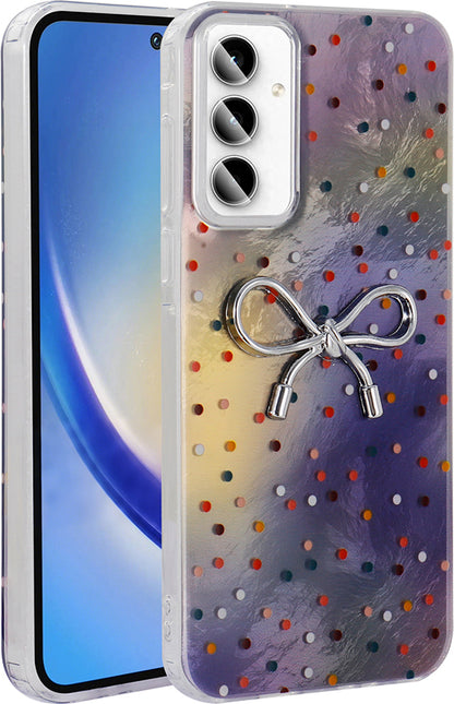 Galaxy A35 Kılıf Kamera Korumalı Figürlü Mnc Ponti Silikon Kapak - Lila
