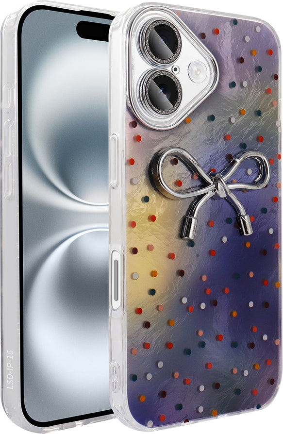 iPhone 16 Kılıf Kamera Korumalı Figürlü Mnc Ponti Silikon Kapak - Lila