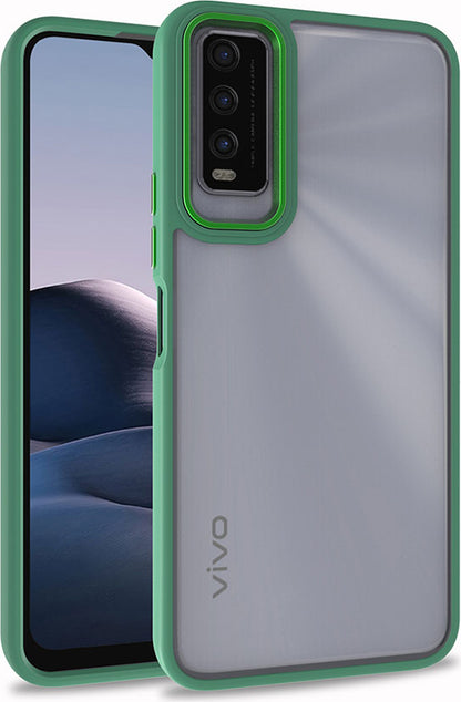 Vivo Y20 Kılıf Mnc Flora Kapak-Yeşil