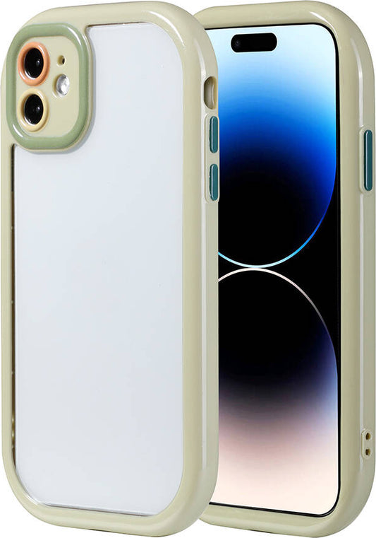 Apple iPhone 11 Kılıf Kamera Korumalı Renkli Kenar ve Çerçeve Tasarımlı Mnc Vitamin Kapak-Yeşil