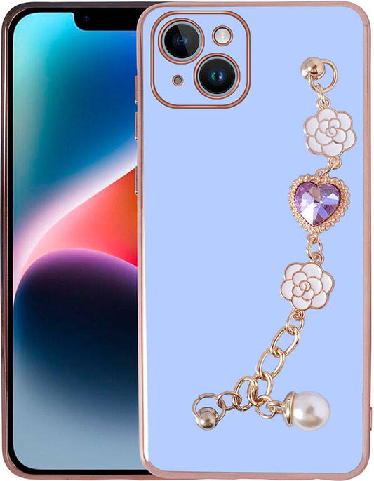 Apple iPhone 15 Kılıf El Tutamaçlı Kamera Korumalı Mnc Taka Silikon Kapak-Mor