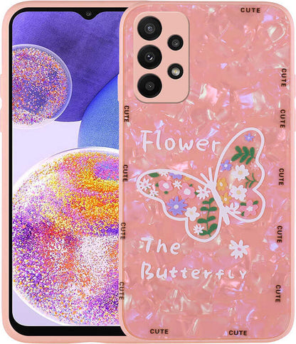Galaxy A33 5g Kılıf Desenli Sert Silikon Mnc Mumila Kapak-Pink Flower