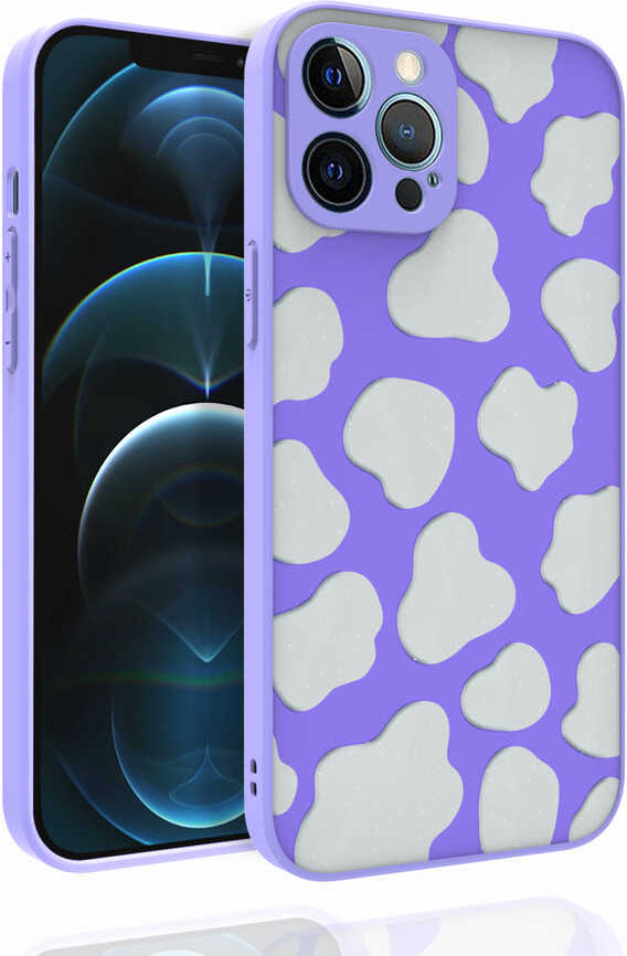 iPhone 12 Pro Max Kılıf Desenli Kamera Korumalı Parlak Mnc Nora Kapak-No6