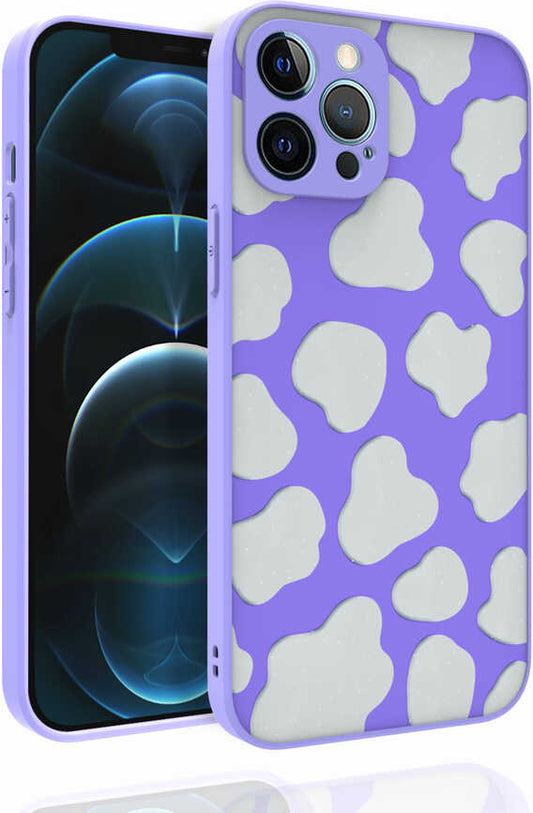 iPhone 12 Pro Max Kılıf Desenli Kamera Korumalı Parlak Mnc Nora Kapak-No6