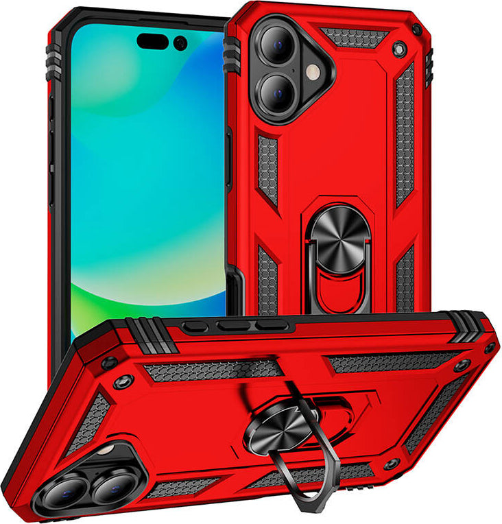 Apple iPhone 16 Plus Kılıf Mnc Vega Kapak-Kırmızı