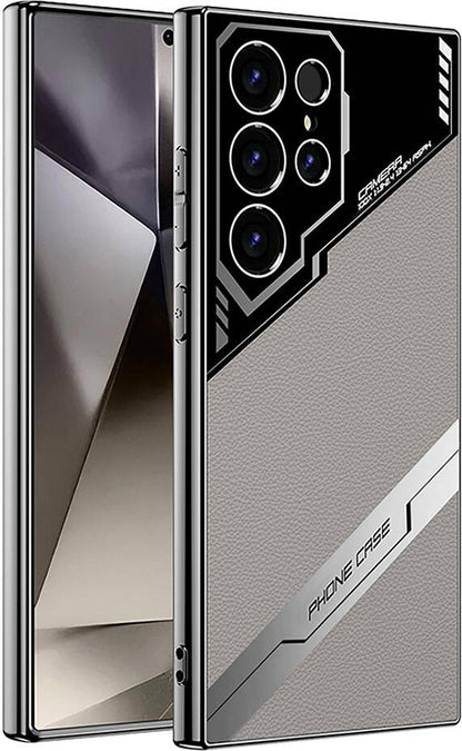 Galaxy S24 Ultra Kılıf Kamera Korumalı Suni Deri Tasarım Mnc Yeni Seri Procase Kapak-Titanyum-Gri