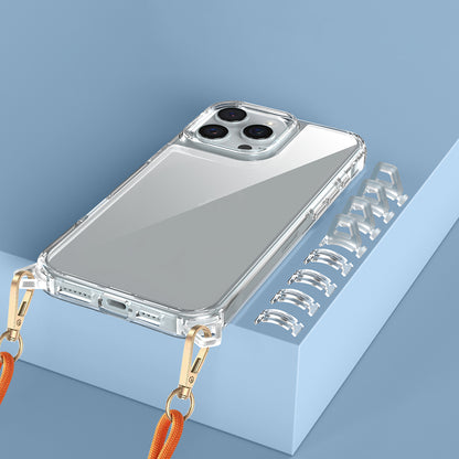iPhone 16 Pro Max Kılıf Airbagli Takılabilir Askı Aparatlı Mnc Snap Silikon Kapak-Şeffaf