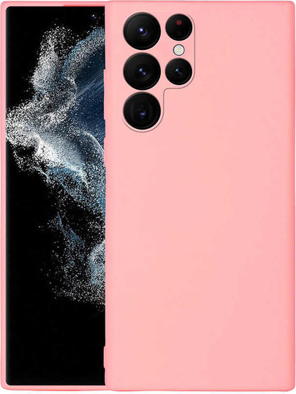 Galaxy S22 Ultra Kılıf Mnc Mara Laaakan Kapak-Pembe Açık