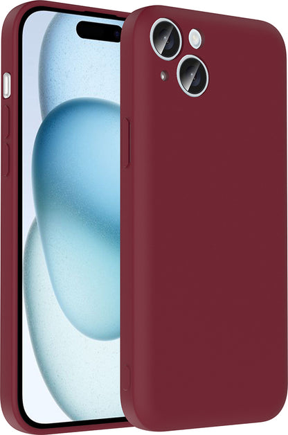iPhone 15 Plus Kılıf Kamera Korumalı Kartlık Hazneli Mnc Vitra Kapak - Mürdüm