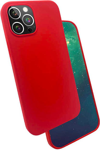 iPhone 12 Pro Uyumlu Mnc Silk Silikon-Kırmızı