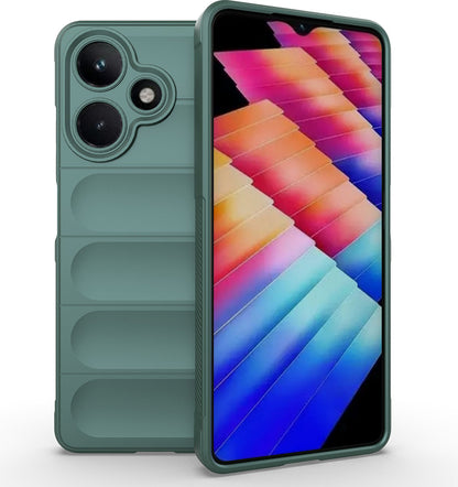 Infinix Hot 30 Kılıf Esnek Tpu Oyuklu Arka Yüzey Tasarımlı Mnc Etnik Silikon Kapak - Koyu Yeşil