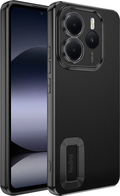 Redmi Note 14 5g Kılıf Kamera Korumalı Logo Gösteren Mnc Omega Kapak - Siyah
