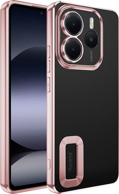 Redmi Note 14 5g Kılıf Kamera Korumalı Logo Gösteren Mnc Omega Kapak - Siyah