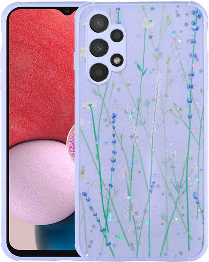 Galaxy A13 4g Kılıf Simli Desenli Kamera Korumalı Parlak Mnc Popy Kapak-Dallar